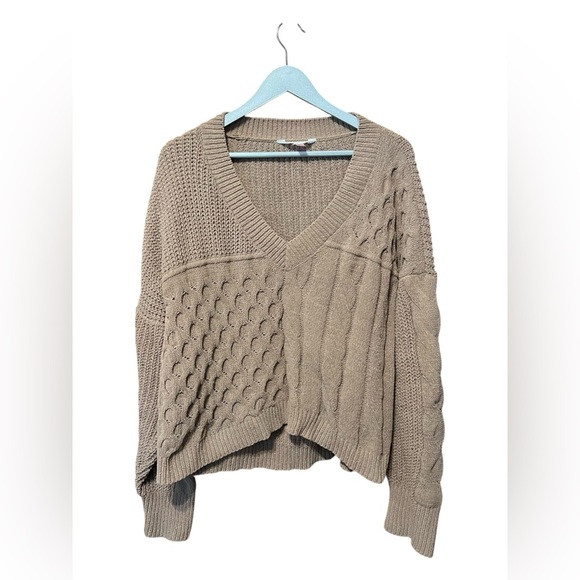 🟣No Boundaries Brown Cable Knit Crop Sweater – XXXL (21) - Picture 1 of 4